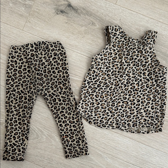 Toddler Girl Leopard Print Tank and Leggings Set size 2T - Picture 3 of 3